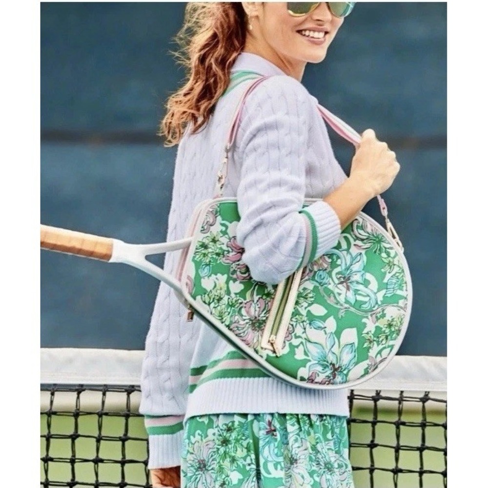 Lilly Pulitzer Tennis Racket Cover Blossom Views Print NWOT Preppy Floral